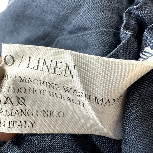 Idillio Positano 100% Linen Chino Shorts Pockets Straight Bermuda Blue M 33" - Picture 3 of 4